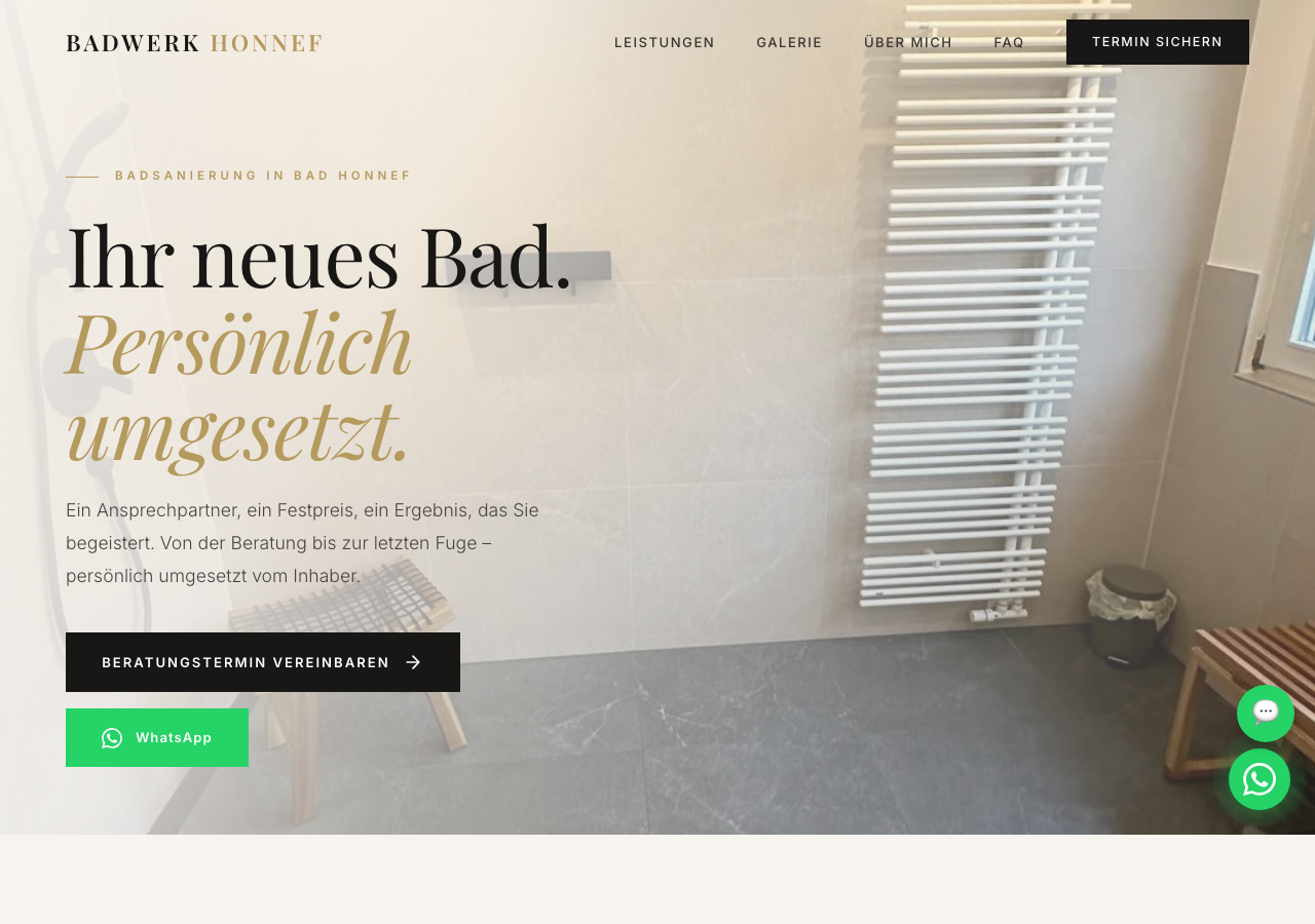 BADWERK HONNEF — Badsanierung strona internetowa