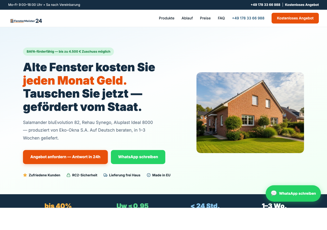 FensterMeister24 strona internetowa