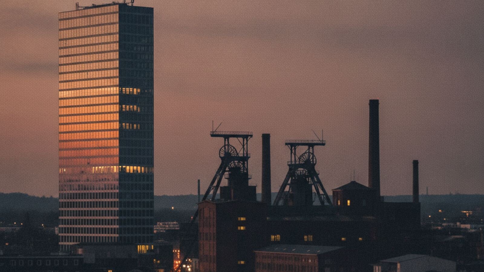 Bochumer Industriekulisse mit Fördergerüsten