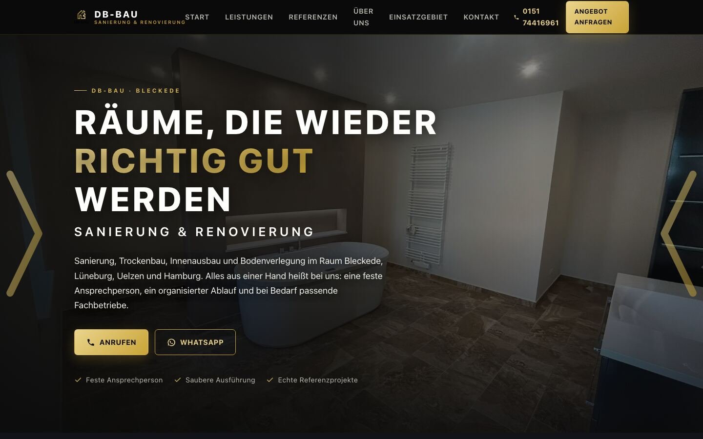 Website von DB-BAU Renovierung, Sanierung, Bleckede und Lüneburg