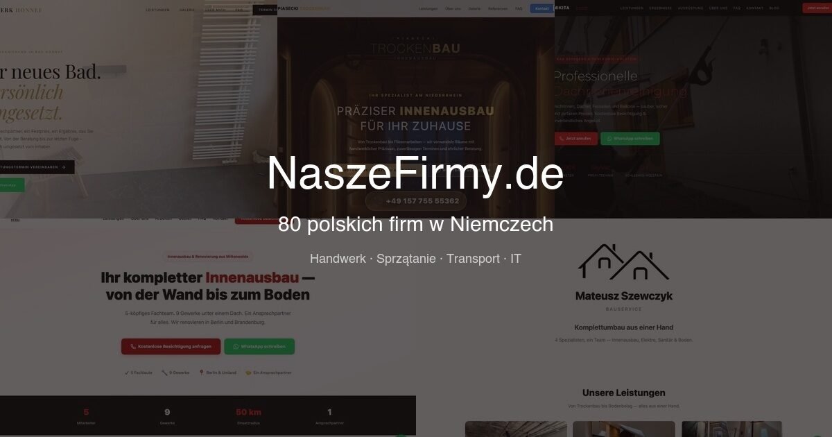 Katalog NaszeFirmy.de - 80 polskich firm w Niemczech